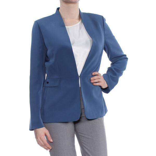 Shop Tahari Womens Blue Blazer Wear To Work Jacket Size 8