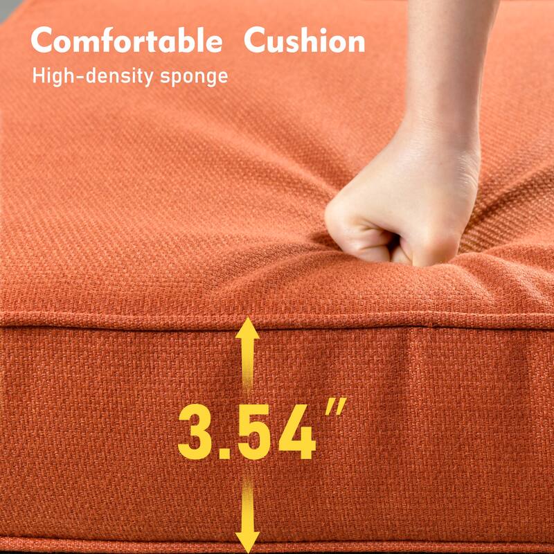 XIZZI Patio Wicker Ottoman with Cushion Outdoor Footrest