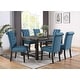 preview thumbnail 19 of 28, Roundhill Furniture Leviton Antique Black Finished Wood 7-piece Dining Set Blue
