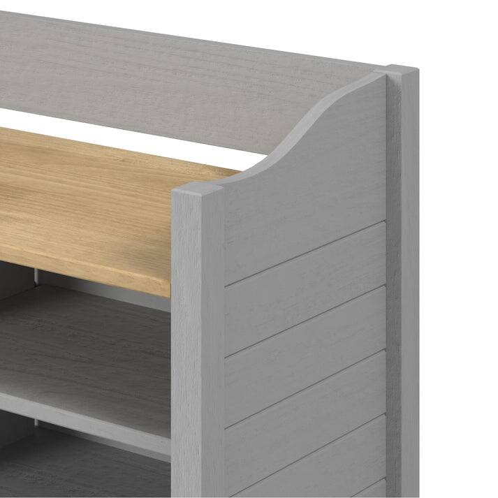 Shoe Rack and Bench White Distressed | Furniture Dash
