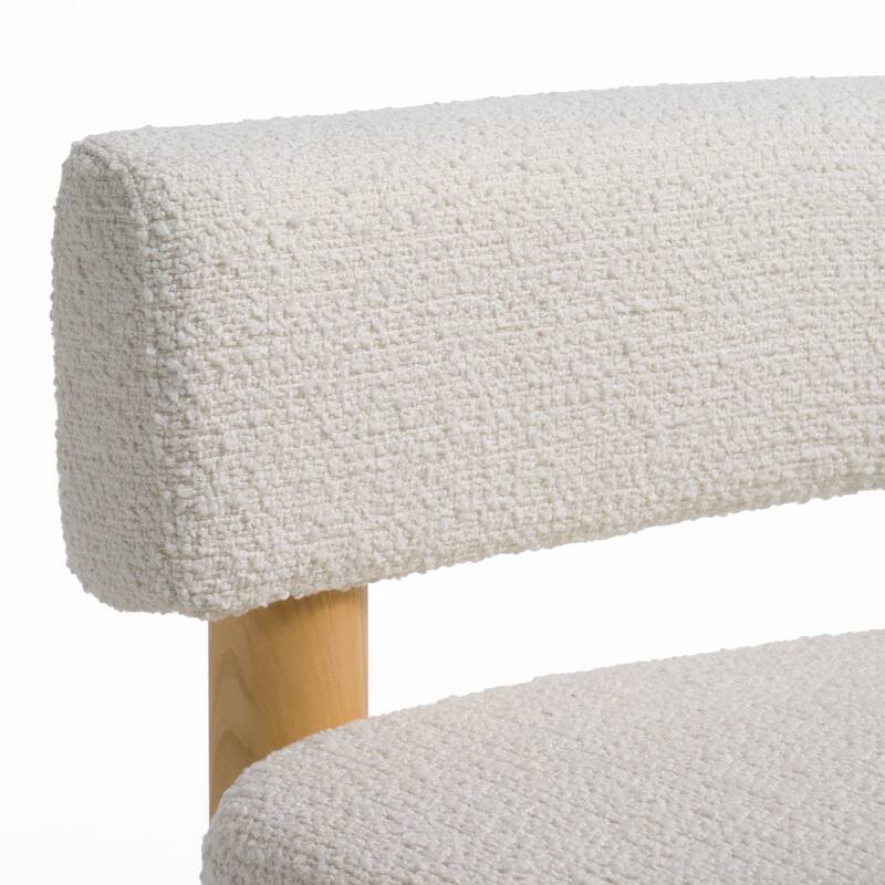 Modrest Fang Modern White Fabric & Wood Accent Chair