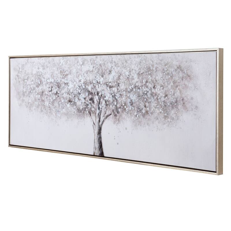 StyleCraft Natural Coverage Hand-Painted Framed Canvas Wall Art - 55" x 20"