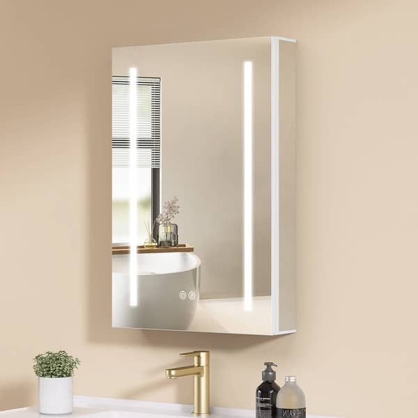16 in. W x 20 in. H Frameless Stainless Steel Recessed Bathroom Medicine Cabinet 16 in. W x 20 in. H Frameless Stainless Steel Recessed Bathroom Medicine Cabinet