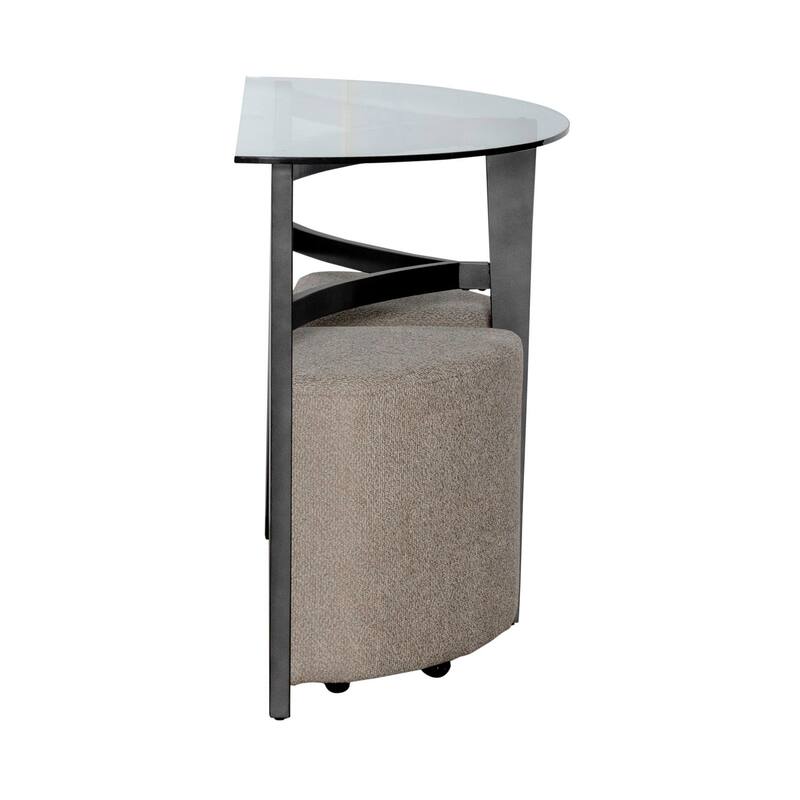 Liberty Furniture Capri Glass Top Sofa Table, Optional Upholstered Ottoman Seats