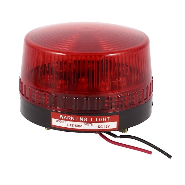Unique Bargains Industrial LTE-5061 DC 12V Flashing Signal Indicating Warning Lamp Light Red