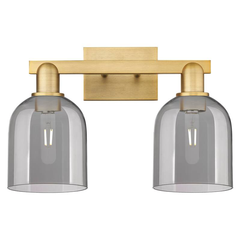 Innovations Lighting 716-2W-12-17 Bella Vanity Bella 2 Light 17" Wide - Brushed Brass / Light Smoke