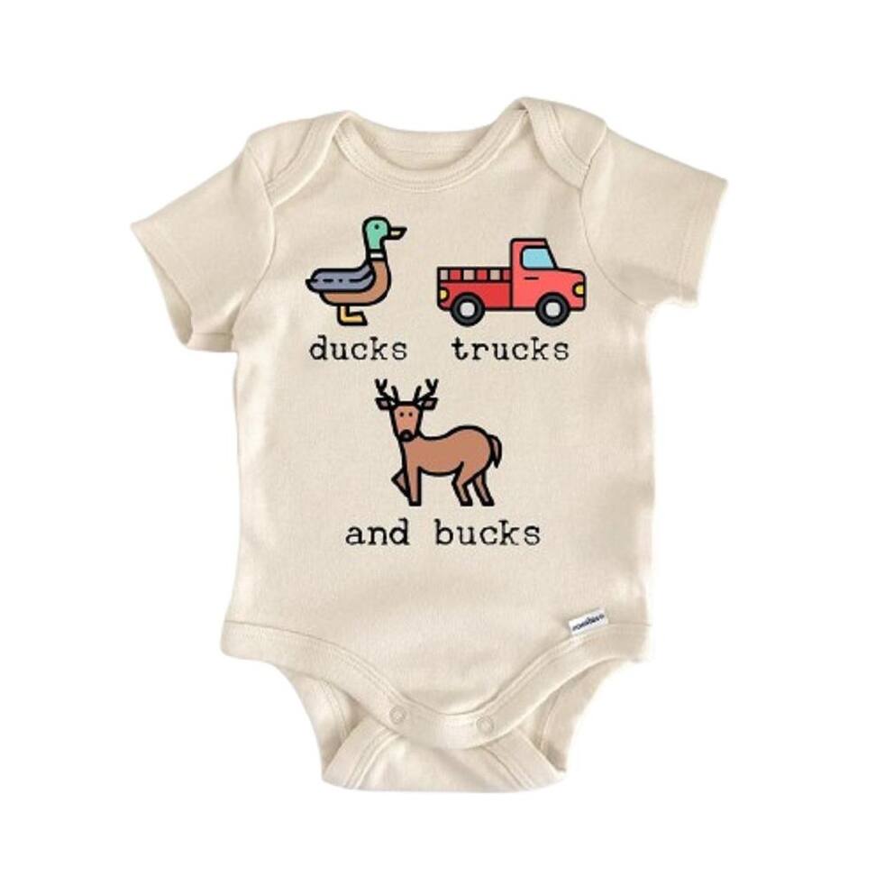 Duck Hunting Truck Deer Hunter - Baby Boy Girl Clothes Infant Bodysuit Funny Cute