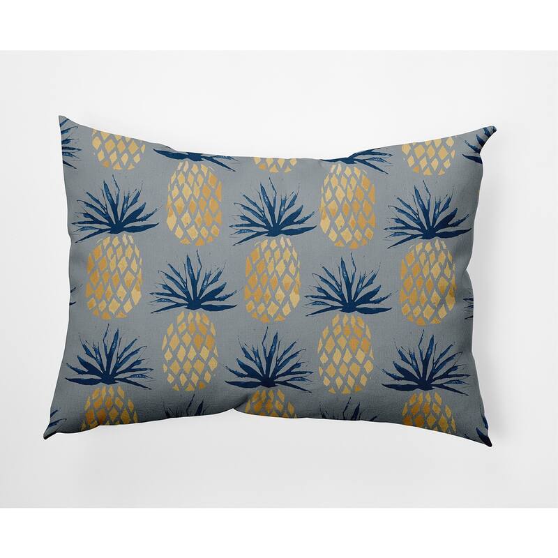 Pineapple Stripes Nautical Decorative Indoor Pillow - Pretty Grey - 14" x 20"