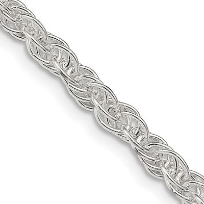 Curata 925 Sterling Silver 3.8mm Loose Rope Chain Necklace (Lobster)