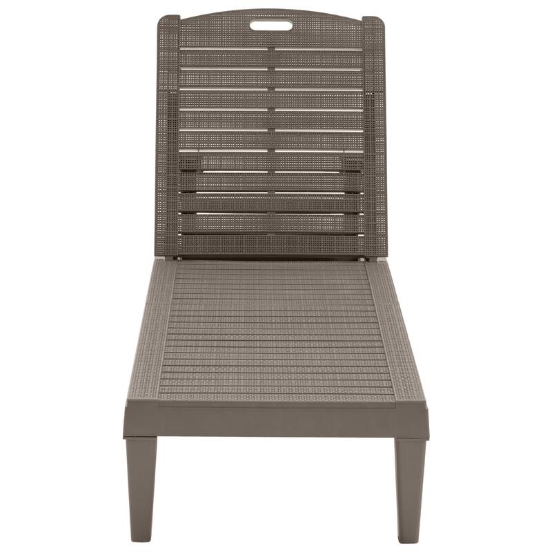2-Piece Outdoor Chaise Lounges Resin Pool Lounge Chairs Outdoor Chaise Lounge Chair Set with Adjustable Backrest (Set of 2)