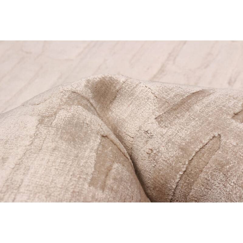 ECARPETGALLERY Hand Loomed Kashkuli Gabbeh Beige Viscose Rug - 5'8 x 7'10