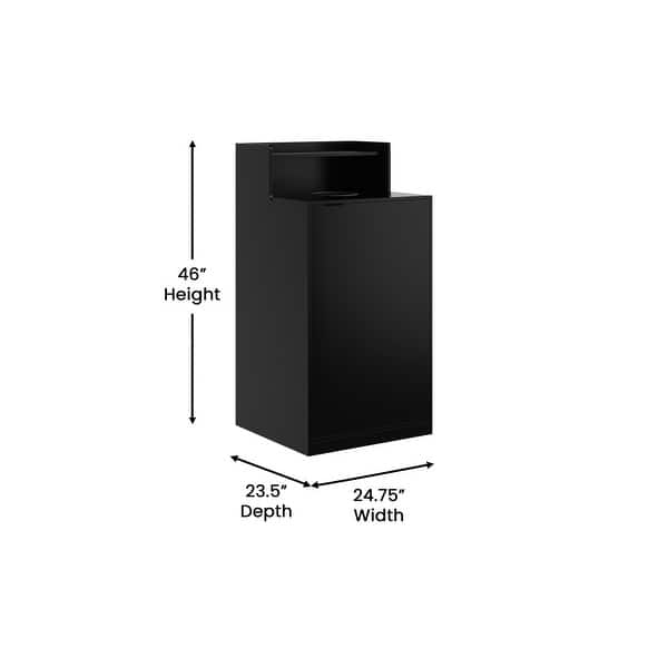 dimension image slide 0 of 3, Commercial Grade Wooden Tray Top Trash Enclosure with Drop Hole