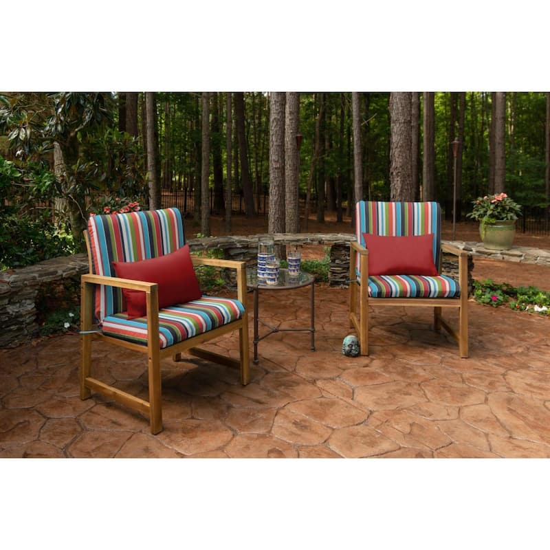 Sunbrella Solid Fabric 1-Piece Indoor/Outdoor Lumbar Pillow, 19"W x 12"L