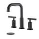 preview thumbnail 13 of 34, Vanityfair 8" Widespread Double Handles Bathroom Sink Faucet with Drain Assembly Matte Black