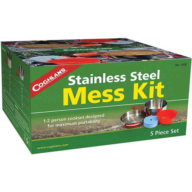 Coghlan's Stainless Steel Outdoor Camping Cooking Mess Kit - One Size Fits Most
