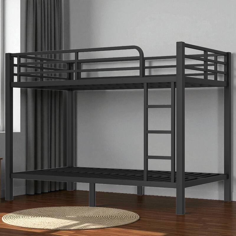 Metal Twin over Twin Bunk Bed for Teens and Adults, Heavy-Duty Noise-Free Frame, Space-Saving Design, No Box Spring Needed