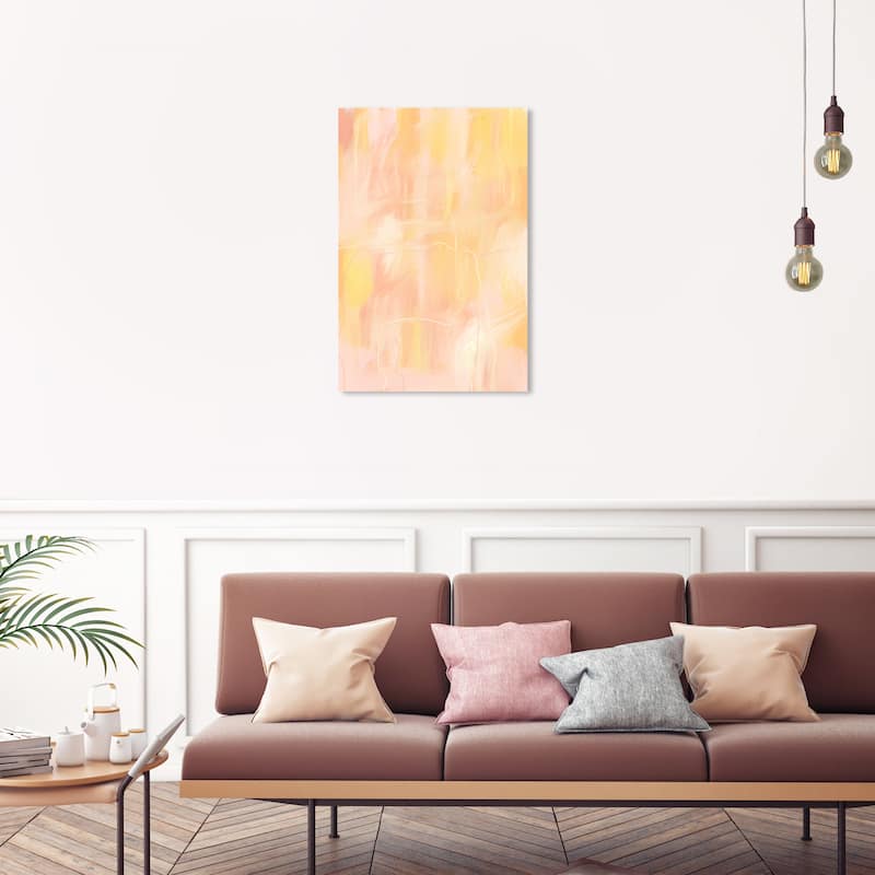 Wynwood Studio Canvas Abstract Peach Vanilla Cream Pink and Light Pink Modern & Contemporary Wall Art Canvas Print - 30 x 20