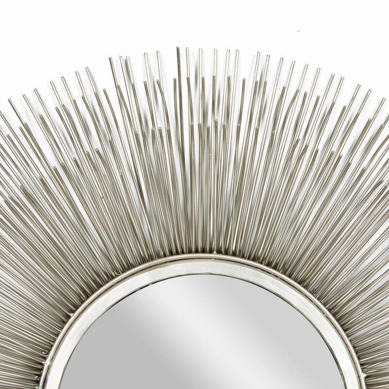Metal Starburst Room Wall Mirror - Silver - Roche River Decor