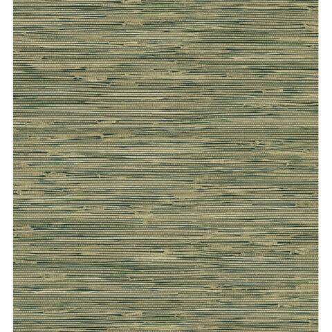 Cate Black Vinyl Grasscloth Wallpaper - 20.5in x 396in x 0.025in