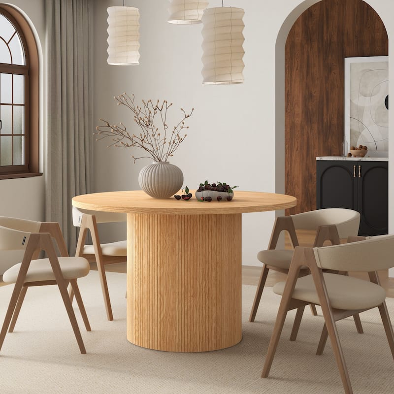 Round Kitchen Table Solid Wood Dining Table - Oak