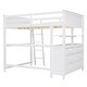 preview thumbnail 45 of 53, Full size Loft Bed with Desk,Multifunctional Wooden Loft Bed with Shelves