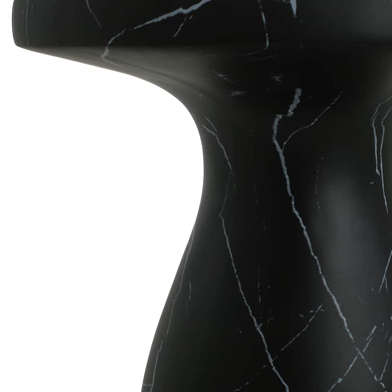 Roomfitters Outdoor MGO Side Table, Lightweight End Table with Black Marble Effect