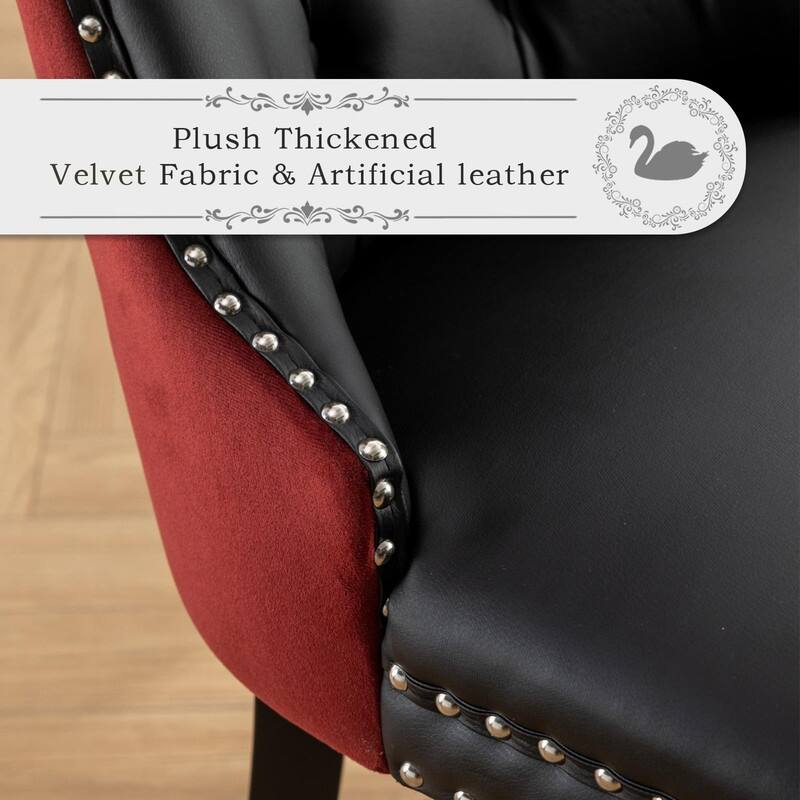 Tufted Naliheads Solid Wood Upholstered Dining Chairs (Set of 8)