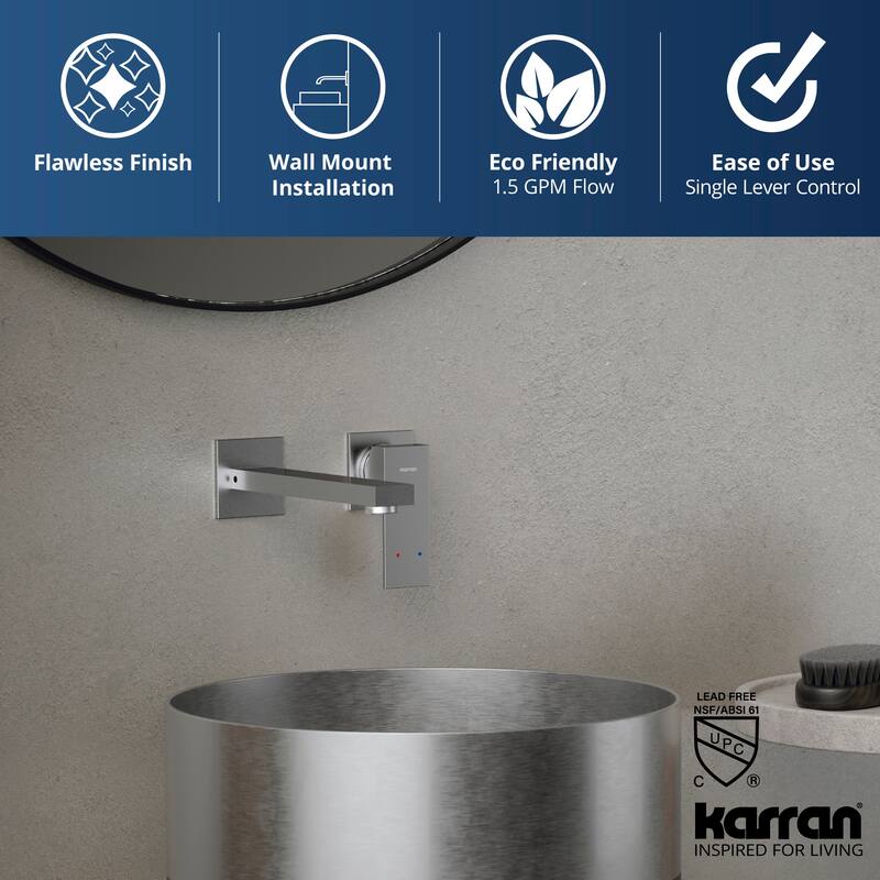 Karran Alberton KBF620 Single Handle Wall-Mount Bathroom Faucet