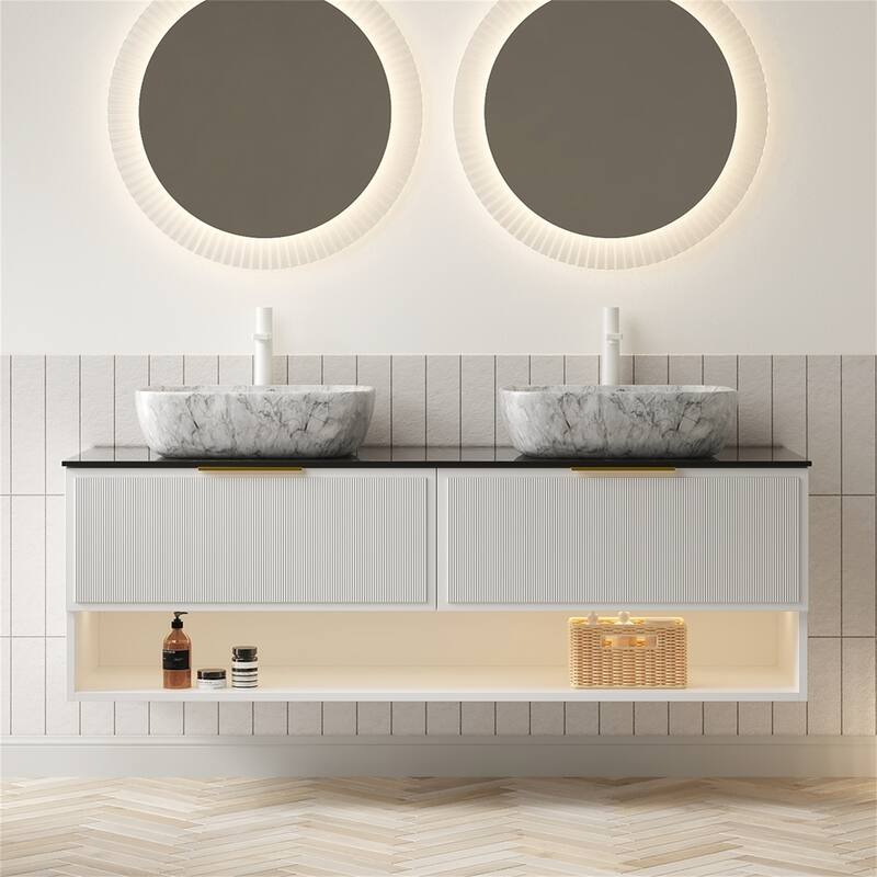 Floating Vanity Set with Smart Sensor Light