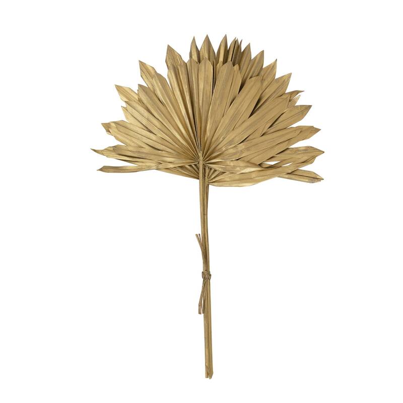 Dried Natural Sun Cut Palm Bunch in Gold Finish