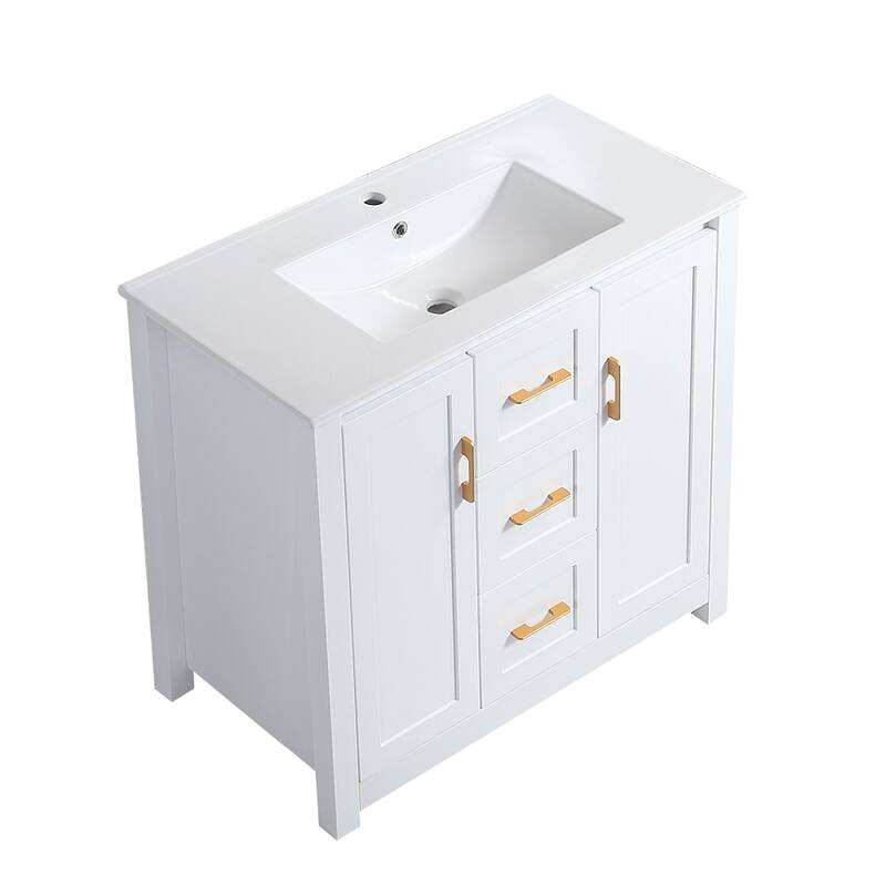36" Bathroom Vanity with Undermount Single Sink and 2 Doors and 3 Drawers - 36''