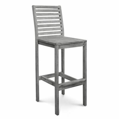 Distressed Bar Chair with Horizontal Slats - 22" W x 22" D x 49" H