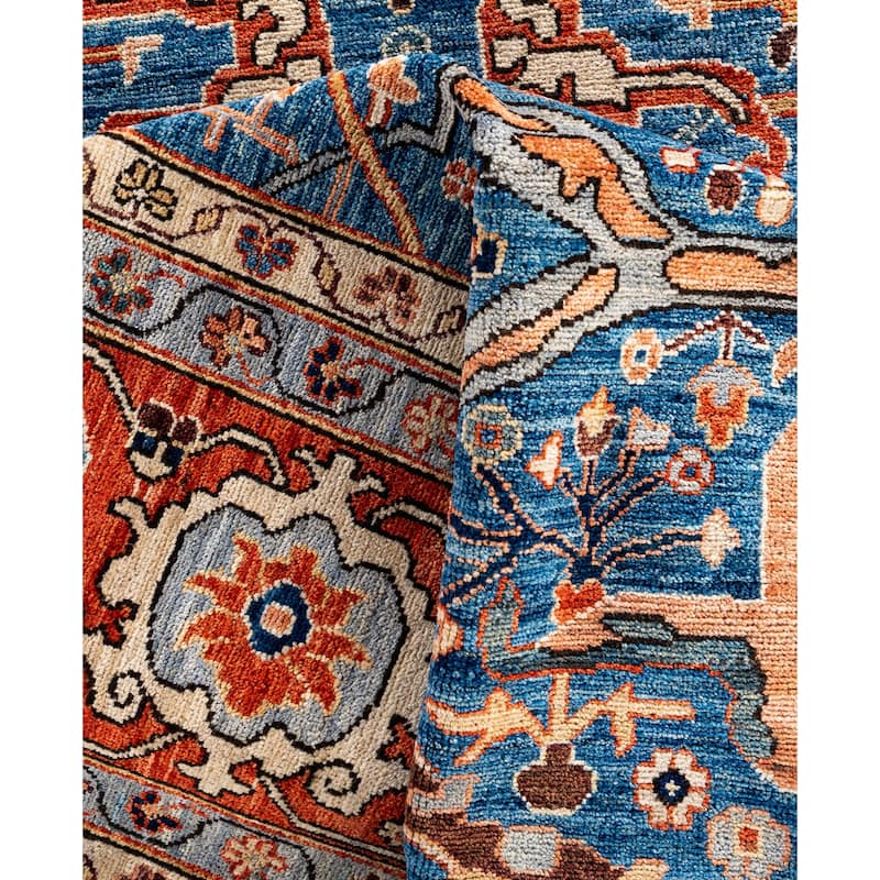 Serapi One-of-a-Kind Hand-Knotted Area Rug - Blue - 10' 0" x 14' 2"