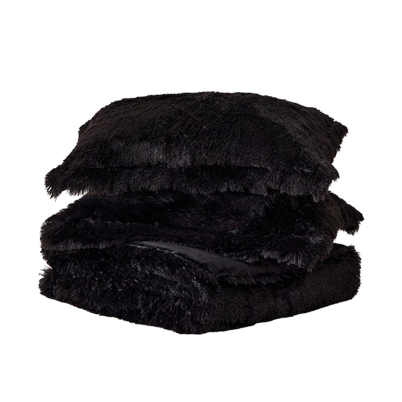 Intelligent Design Leena Shaggy Long Fur Comforter Mini Set