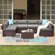 COSIEST 7-piece Outdoor Patio Furniture Wicker Sectional Sofa Set