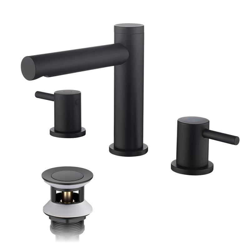 Circular 8" Bathroom Sink Widespread Faucet with Drain Assembly