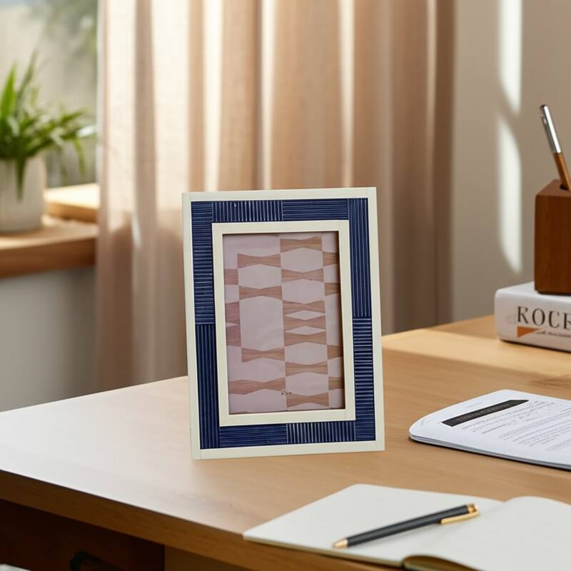 Decorative Round Marble Sculpture Statue - 10", White & Black