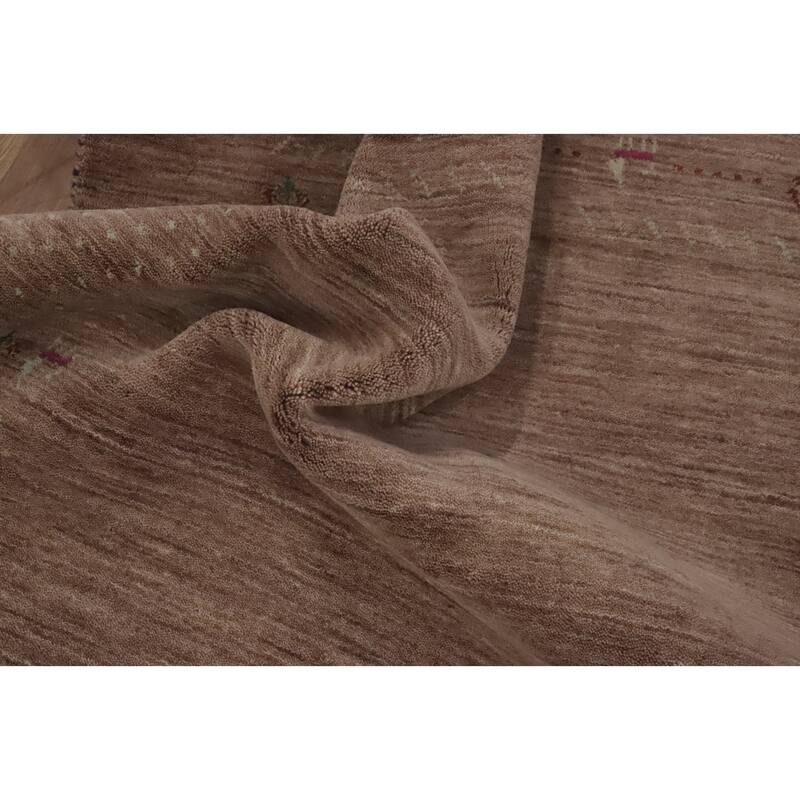 Hand Knotted Oriental 100% Wool Carpet Tribal Animal Pictorial Brown Gabbeh Area Rug - 7' 9'' X 5' 0''