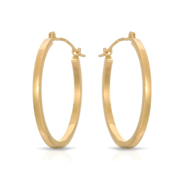 Mcs Jewelry Inc 14 KARAT YELLOW GOLD SQUARE TUBE HOOP EARRINGS (20MM)