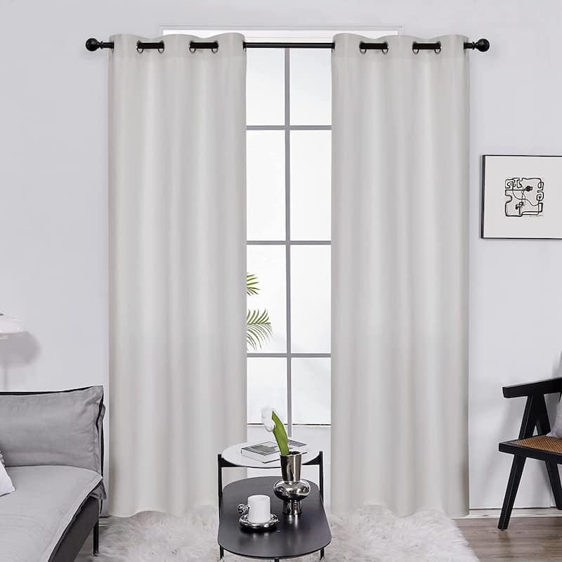 Deconovo Solid 42 Width Curtain Panel (1 Panel) - 42x95 Inch - Greyish White