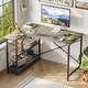 preview thumbnail 96 of 113, Small L Shaped Desk with Storage Shelves Corner Computer Desk