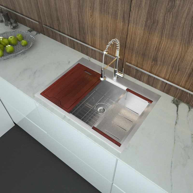 Stainless Steel Drop-In Kitchen Sink with Accessories