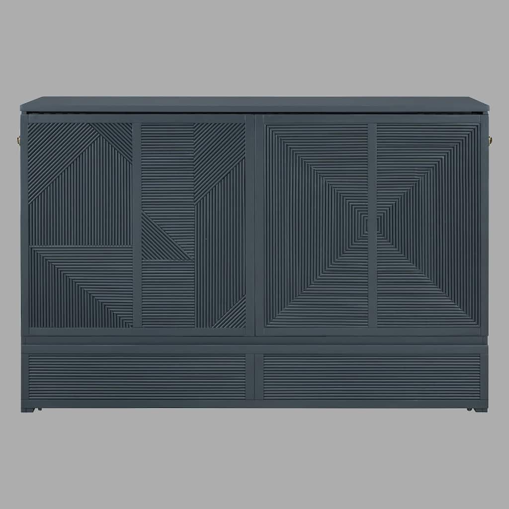 Compact Queen Murphy Bed with Built-In Drawer, USB Ports & Outlets