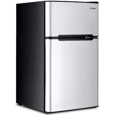 Costway Refrigerator Small Freezer Cooler Fridge Compact 3.2 cu ft.