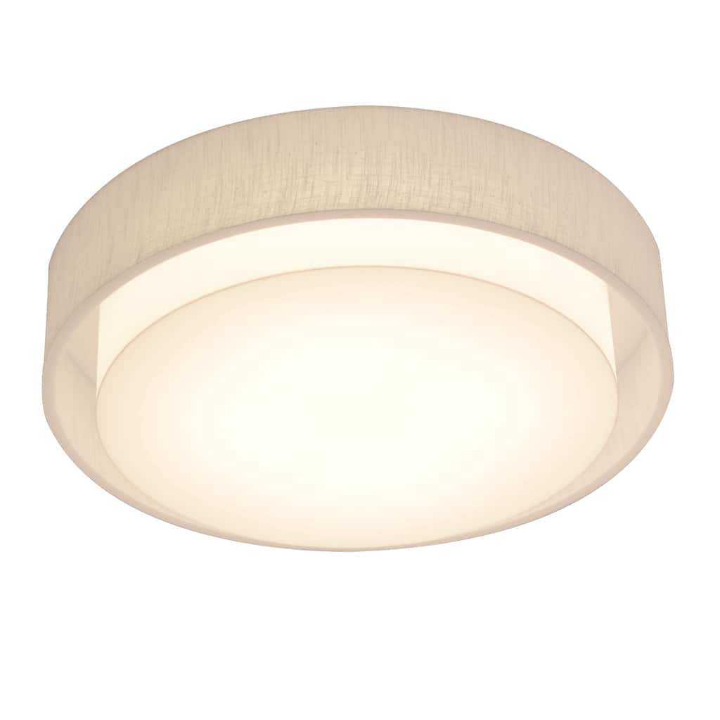 Sanibel 23-inch White LED Flush Mount, Linen White Shade