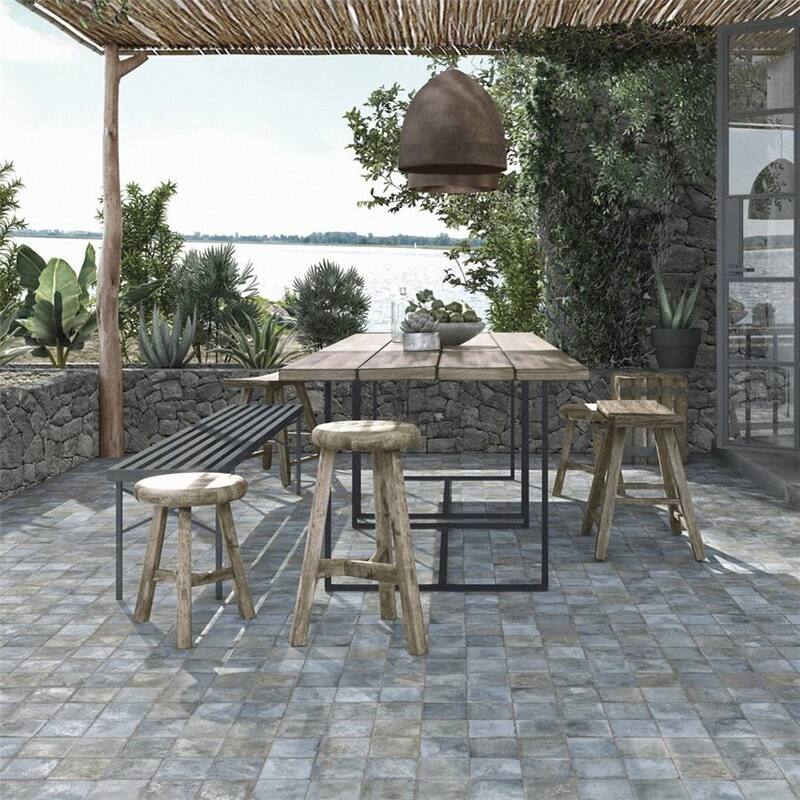Merola Tile Kings Etna Blue 13-1/8" x 13-1/8" Ceramic Floor and Wall Tile