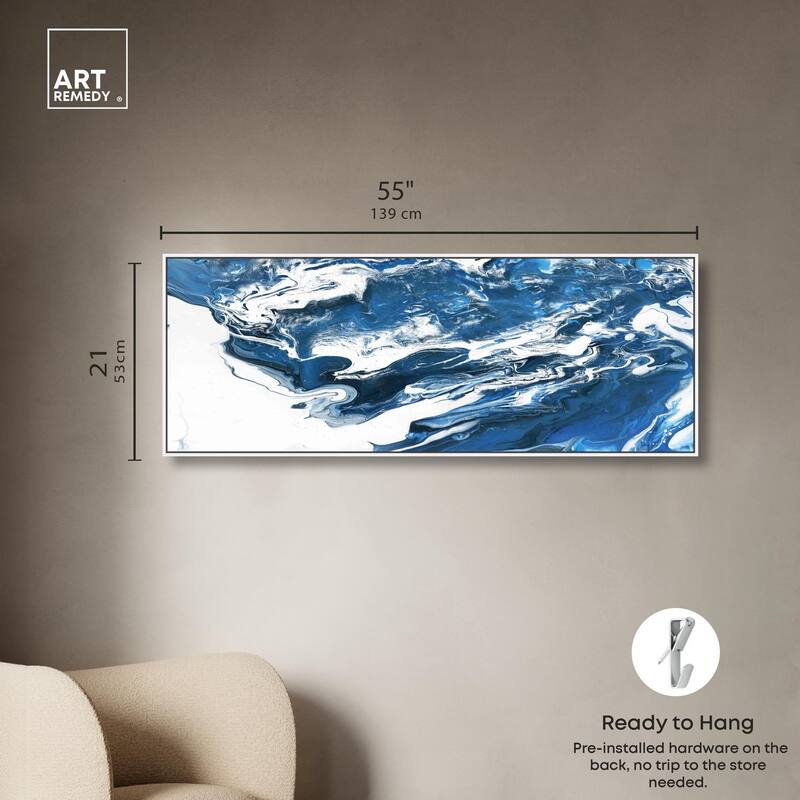 Suman Blue Panoramic Canvas by Art Remedy
