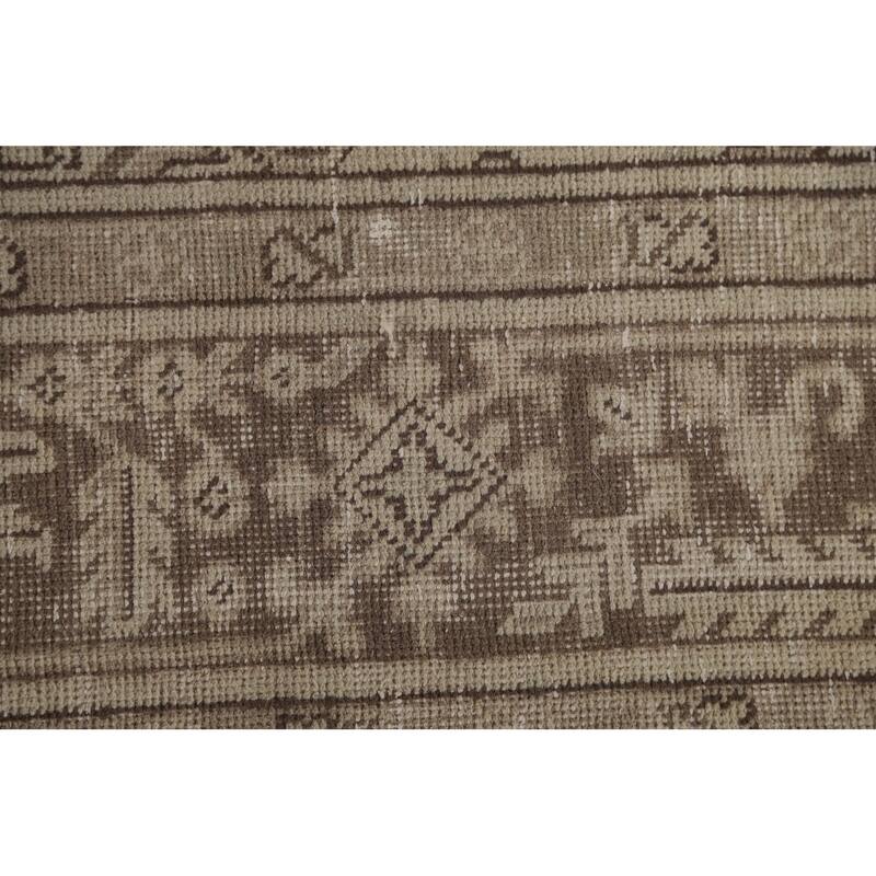 Distressed Tabriz Persian Antique Area Rug Hand-Knotted Wool Carpet - 6'6" x 9'6"