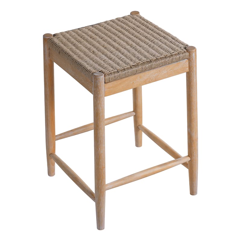 Christopher Knight Home - Veyron Acacia Wood and Wicker Backless Stools