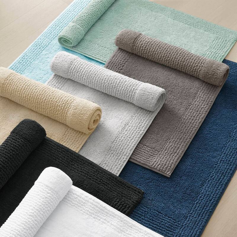 1 PCS 17x24" Cotton Tufted 3000 GSM Reversible Bath Rug White